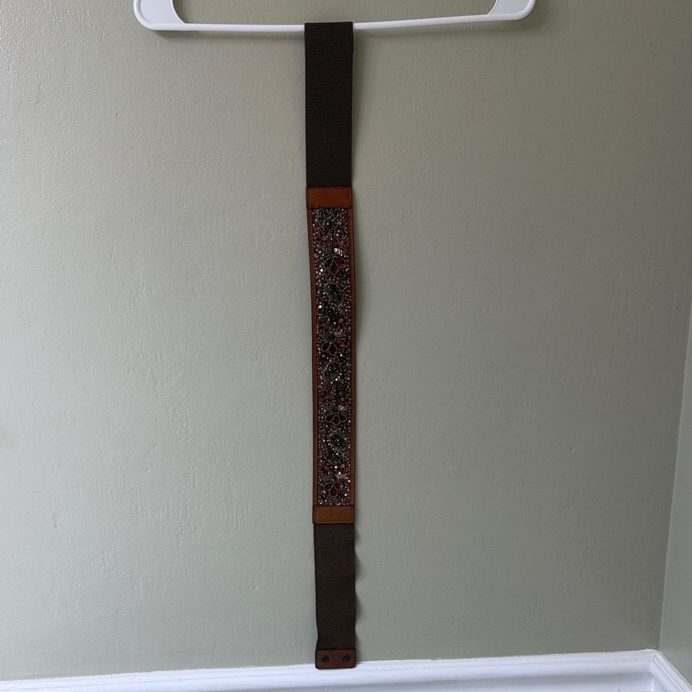 LOFT Brown and Black Beaded Women's Belt